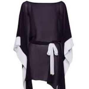 Ted Baker Swim Cover Up (M) Langley Pleated Navy